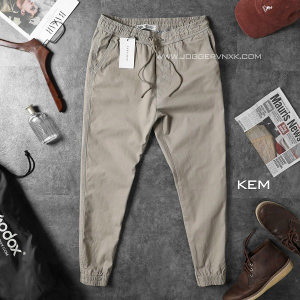 Quần Jogger Cao Cấp Xuất Khẩu - Kem