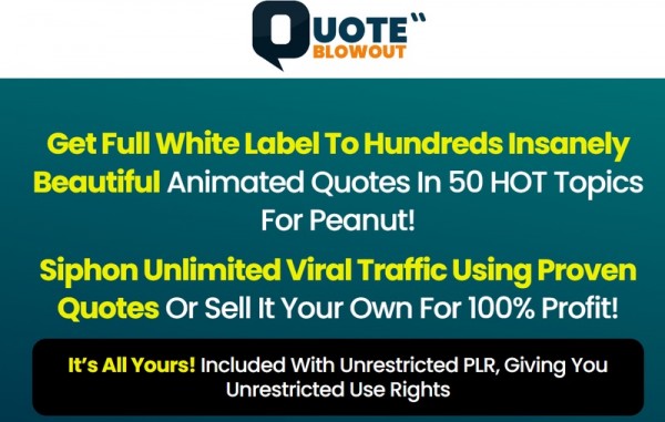 Quote Blowout PLR OTO - 88New 2023 OTO Full Links + Mega 2,000 Bonuses Value $1,153,856