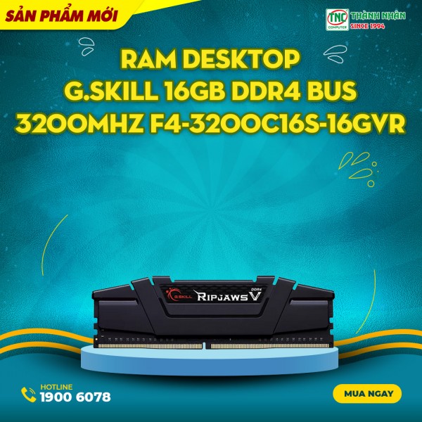 RAM Desktop G.Skill 16GB DDR4 Bus 3200Mhz F4-3200C16S-16GVR