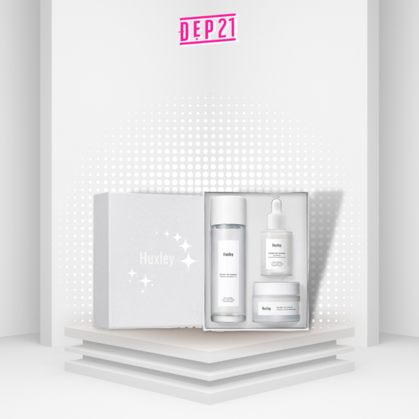 Review HUXLEY Brightening Care Trio Set  - Bộ dưỡng trắng chiết xuất từ tinh hoa xương rồng