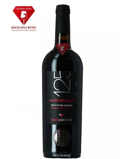 Rượu vang Ý 125 primitivo del salento