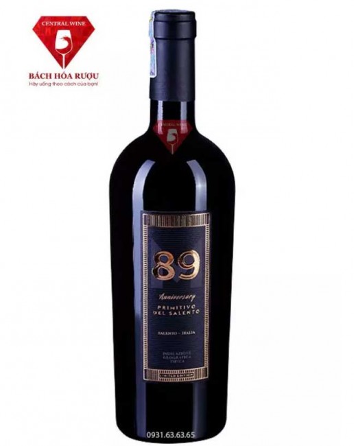 Rượu vang ý 89 Anniversary Primitivo Del Salento Limited Edition