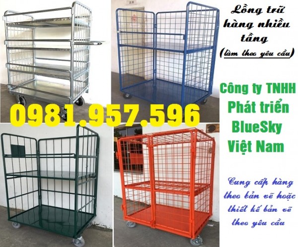 Sản xuất lồng trữ hàng, lồng thép bánh xe theo yêu cầu