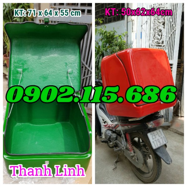 Sản xuất thùng chở hàng sau xe máy, thùng giao hàng giá rẻ nhất Hà Nội, 