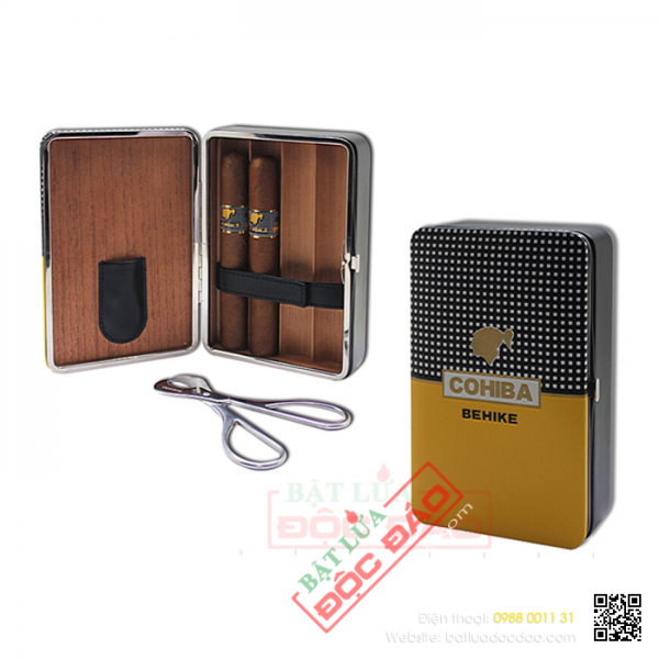 Set hộp đựng đựng cigar, kéo cắt cigar Cohiba H520