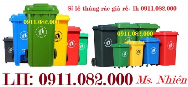 Sỉ thùng rác 240 lít giá rẻ tại bạc liêu- thùng rác nhựa hdpe giá thấp- lh 0911082000