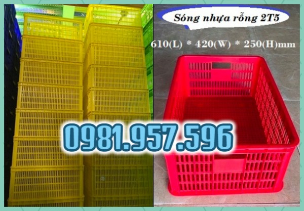 Sóng hở 2T5, sóng nhựa hở, sóng nhựa rỗng, sóng đựng trái cây