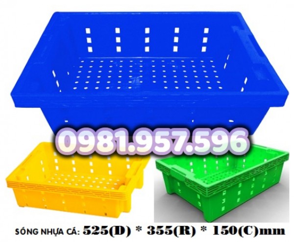 Sóng nhựa đựng cá, sóng nhựa cá Hs002, sóng nhựa công nghiệp