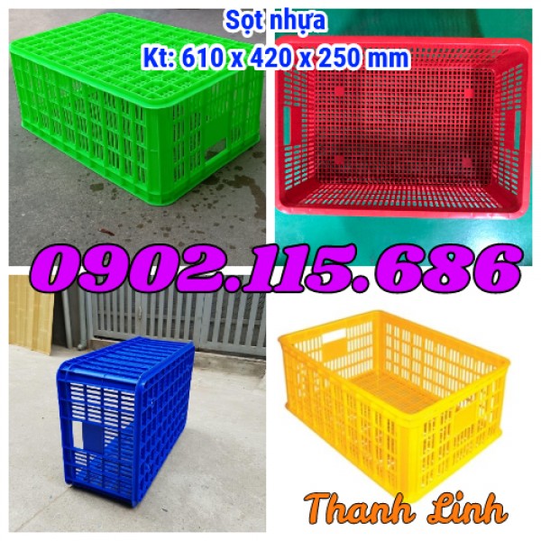 Sóng nhựa hở, sọt nhựa đựng hải sản,