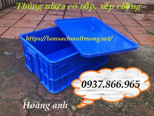 Sóng nhựa HS 017, khay nhựa cơ khí, thùng nhựa chuyên dùng trong nhà máy sản xuất cơ khí