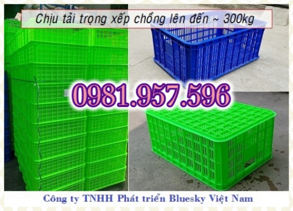 Sóng nhựa rỗng công nghiệp, sóng nhựa hở 2T5, sọt nhựa cao 25cm