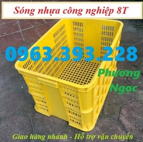 Sóng nhựa rỗng HS005, thùng nhựa 8T rỗng, sọt công nghiệp 8 tầng