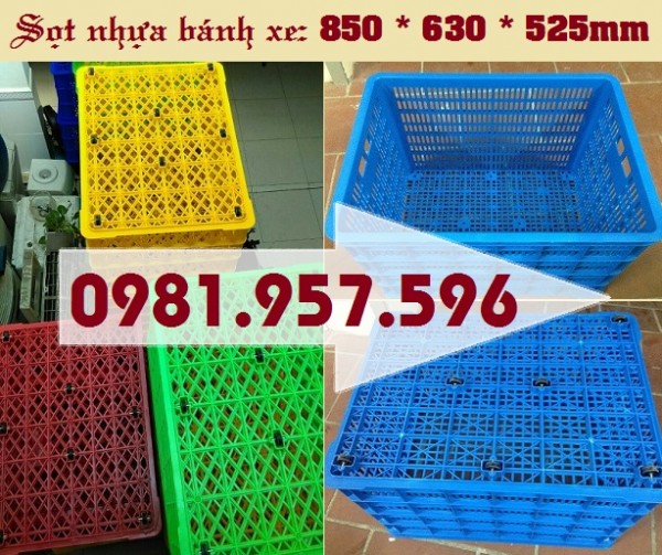 Sọt bánh xe đẩy hàng, sọt nhựa bưu tín, sọt nhựa may mặc