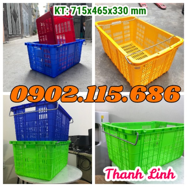 Sọt nhựa chở hàng, sọt nhựa quai sắt, sọt nhựa đựng trái cây,