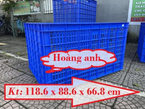 Sọt nhựa có bánh xe, sọt nhựa HS 015, sóng nhựa hở, sọt nhựa trong xí nghiệp da dầy