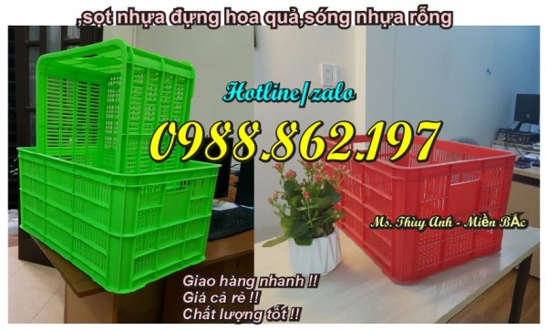 sọt nhựa đựng trái cây, thùng nhựa,sóng nhựa hở giá rẻ, thùng nhựa hở, thùng nhựa hở giá rẻ, sóng nh