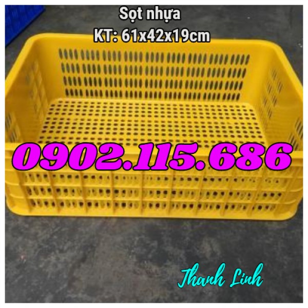 Sọt nhựa rỗng HS009, thùng nhựa rỗng, sọt nhựa đựng linh kiện