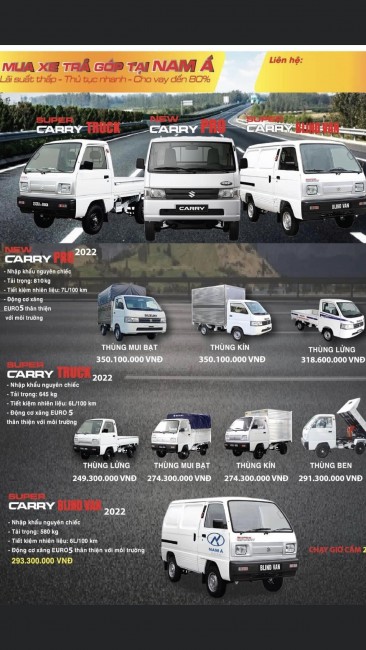 Suzuki Carry nhiều loại thùng cho mọi mặt hàng