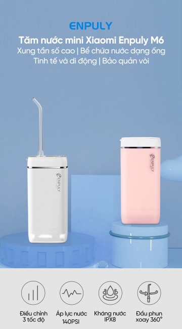 Tăm nước vệ sinh răng niệng Flosser Xiaomi MIJIA Electric 4 đầu