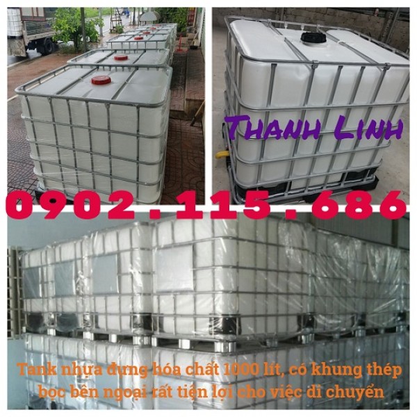 Tank nhựa 1000 lít đựng hóa chất, bồn nhựa dung tích 1000 lít, thùng chứa nước 1000 lít,