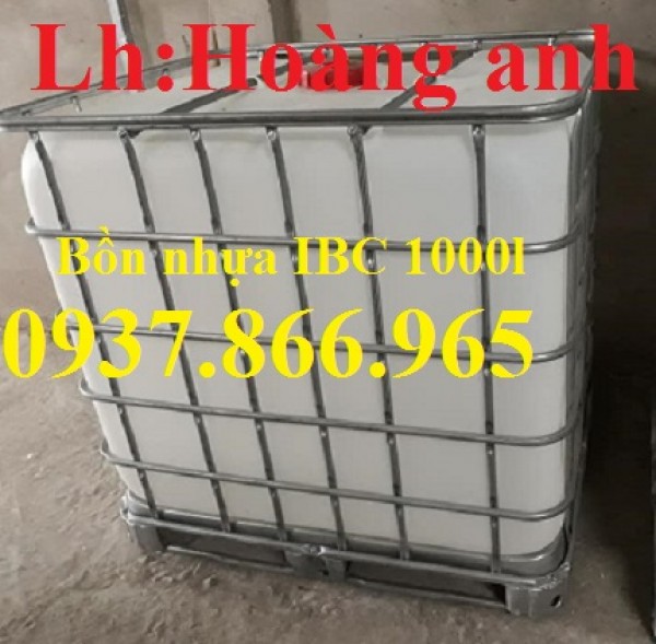 Tank nhựa IBC 1000l tại hà nội, bồn nhựa 1 khối, bồn nhựa có khung thép bao quanh,tank nhua