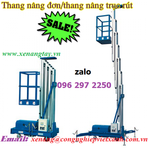 Thang nâng điện trục đơn cao 8m