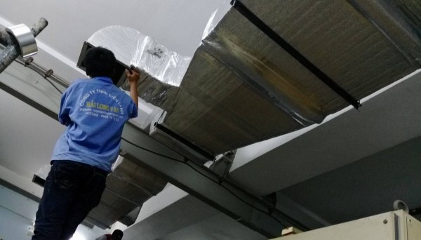 Thi công đường ống đồng âm trần máy lạnh 