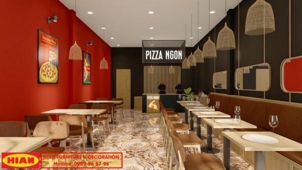 Thiết kế cửa hàng pizza ngon tại Long An