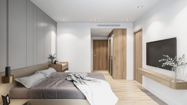 Thiết kế nhà với hai gam màu trắng, xám thanh lịch