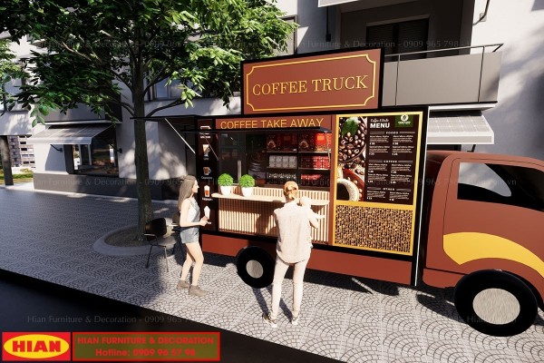 Thiết kế xe tải cafe coffee Truck Take Away