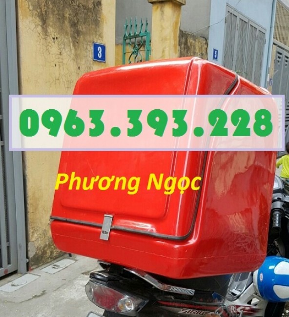 Thùng chở hàng nhựa composite, thùng giao đồ ăn, thùng giao hàng sau xe máy