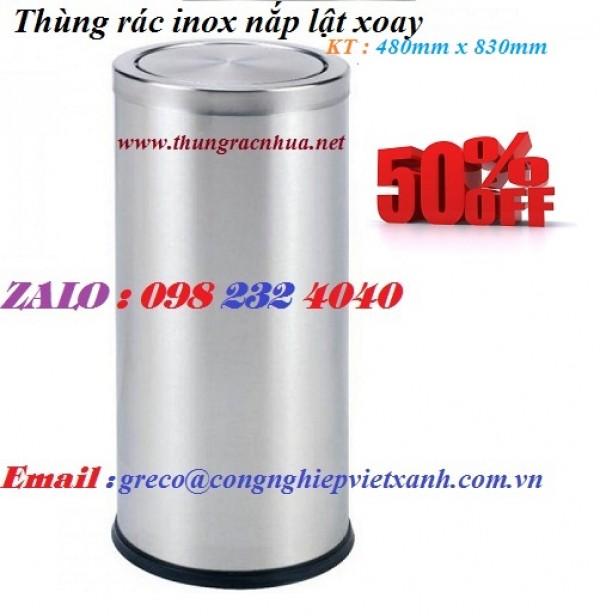 Thùng đựng rác inox màu trắng