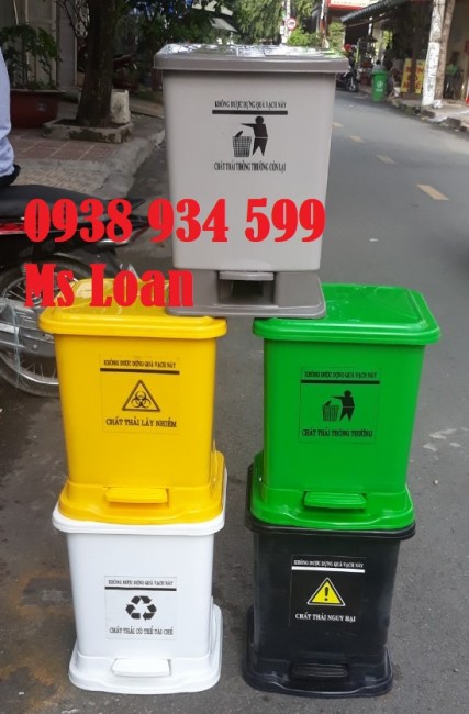 Thùng đựng rác nhựa 25l đạp chân, thùng rác y tế đạp chân 25l