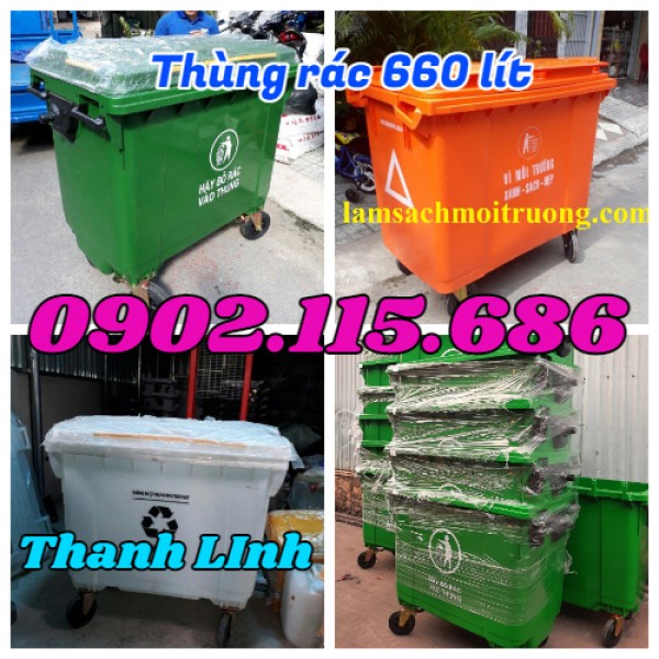 Thùng đựng rác thải y tế 660 Lít