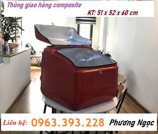 Thùng giao hàng composite loại trung, thùng chở hàng 51 x 52 x 60 cm, thùng ship hàng