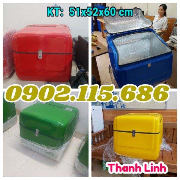 Thùng giao hóa mỹ phẩm sau xe honda,