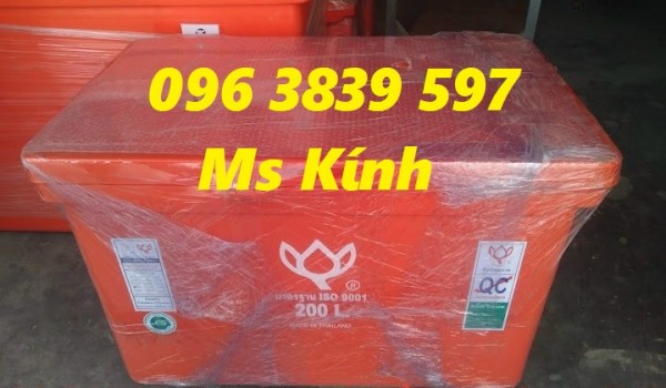 Thùng giữ lạnh Thái Lan 200 lít, thùng đá hoa sen 200 lít - 096 3839 597 Ms Kính