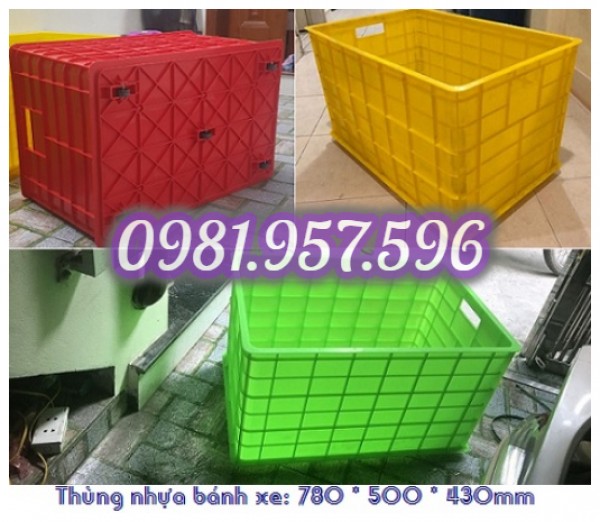 Thùng nhựa bánh xe, thùng nhựa đặc kéo hàng, thùng nhựa 5 bánh