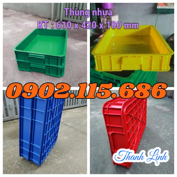 Thùng nhựa cao 10cm,  thùng  nhựa  HS025, 