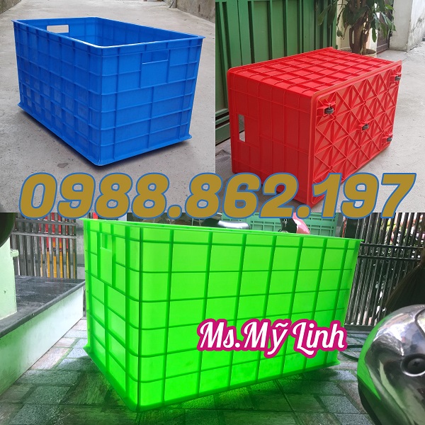 Thùng nhựa đặc 5 bánh, sóng nhựa bít có bánh xe