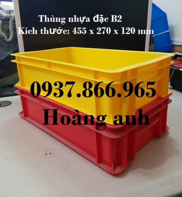 Thùng nhựa đặc B2 có nắp đậy( khay nhựa đặc), hộp nhựa cơ khí, khay nhựa tại hà nội