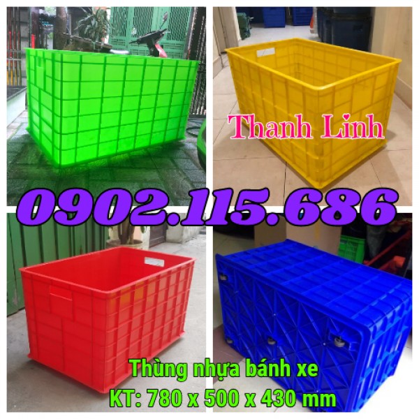 Thùng nhựa đặc bánh xe, thùng 5 bánh xe, sóng nhựa bít 5 bánh xe,