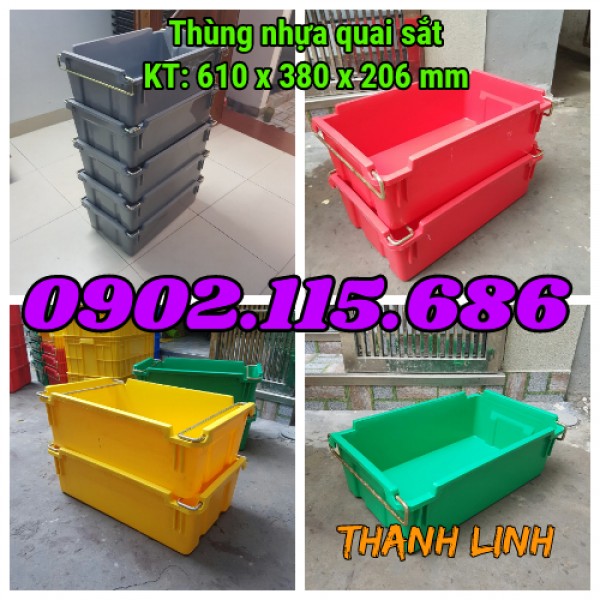 Thùng nhựa đặc, sóng nhựa quai sắt, thùng nhựa A2, sóng nhựa quai sắt,