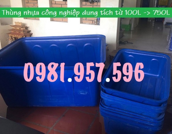 Thùng nhựa nuôi cá các loại, bể chữ nhật nuôi cá nhiều dung tích