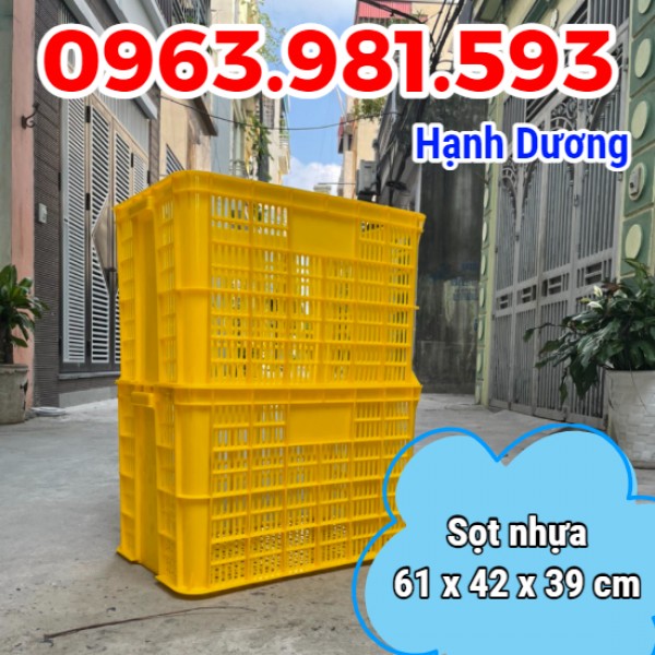 Thùng nhựa rỗng HS005, sọt nhựa 3T9