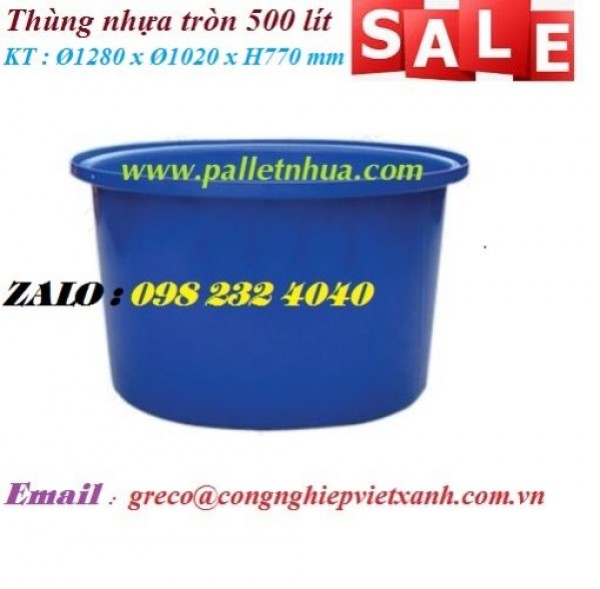 Thùng nhựa tròn 500 lít