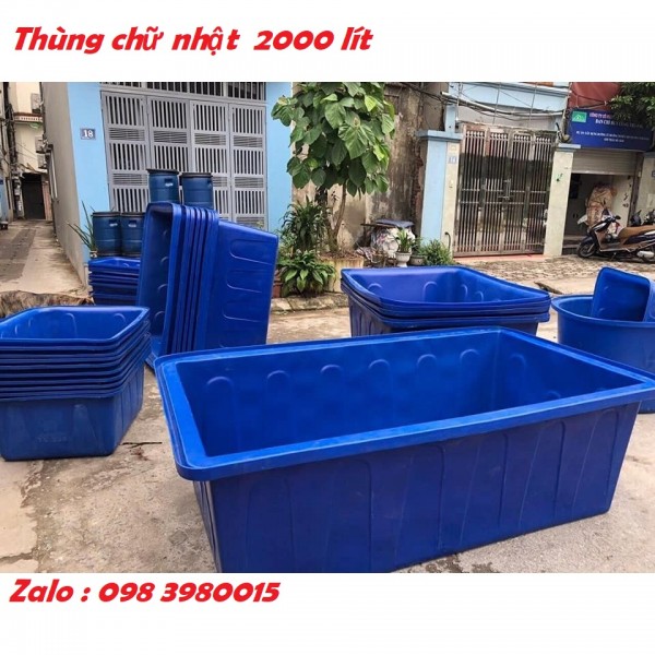 Thùng nuôi cá hình chữ nhật 2000 lít