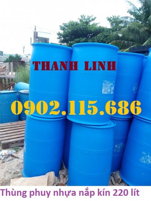 THÙNG PHUY NHỰA 220 LÍT NẮP KÍN