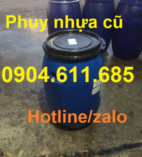 Thùng phuy nhựa cũ 50 lít, phuy nhựa đã qua sử dụng độ mới cao, giá rẻ