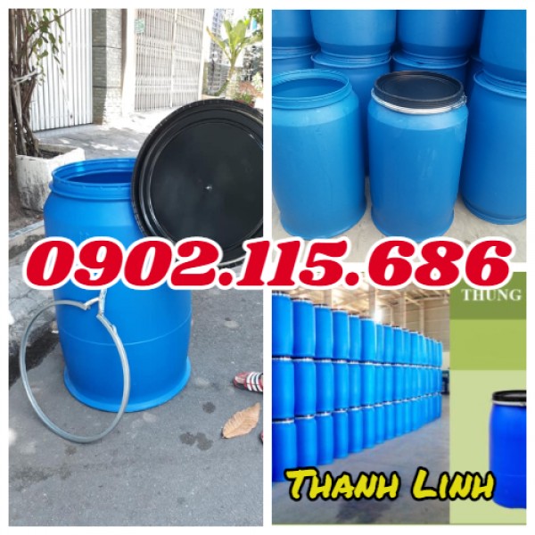 Thùng phuy nhựa nắp hở, phuy nhựa nắp hở 220 lít